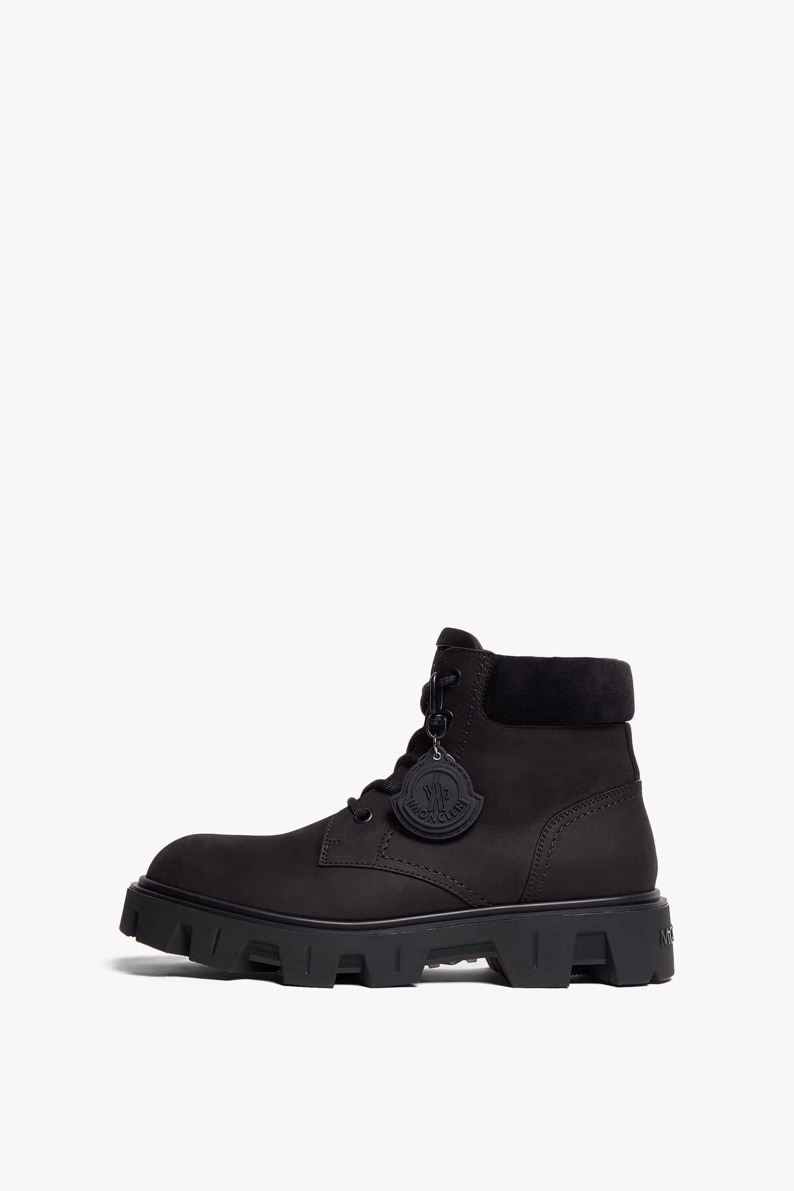 Peak City Nubuck & Suede Lace-Up Boots Men Black Moncler 0